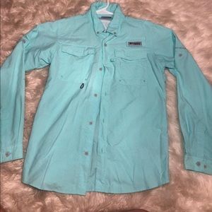 YOUTH Columbia teal Performance Fishing Gear Shirt